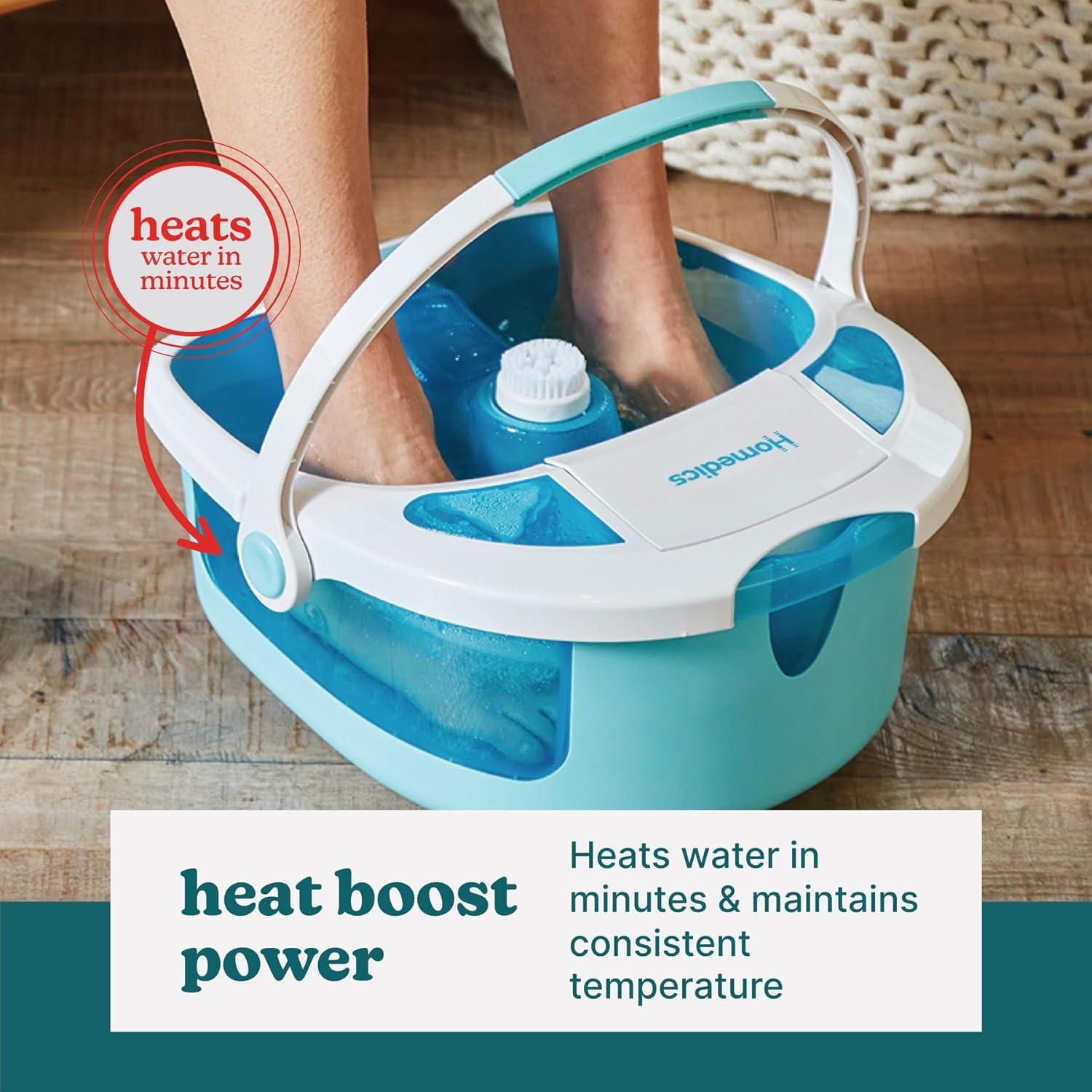 Homedics Shower Bliss Footspa with Massaging Water Jets, 3 Attachments and Toe-Touch Controls, FB-625