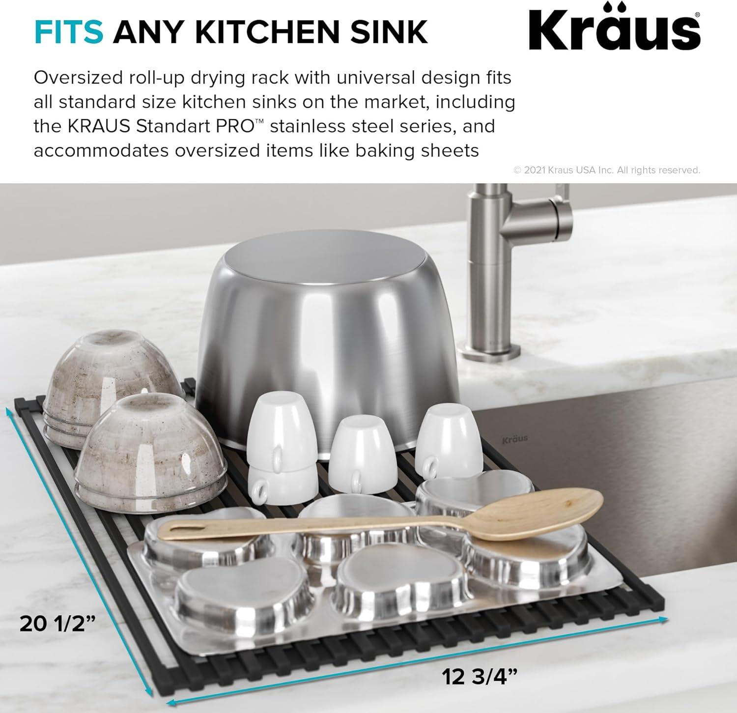 Jet Black Stainless Steel Foldable Over-Sink Dish Drying Rack