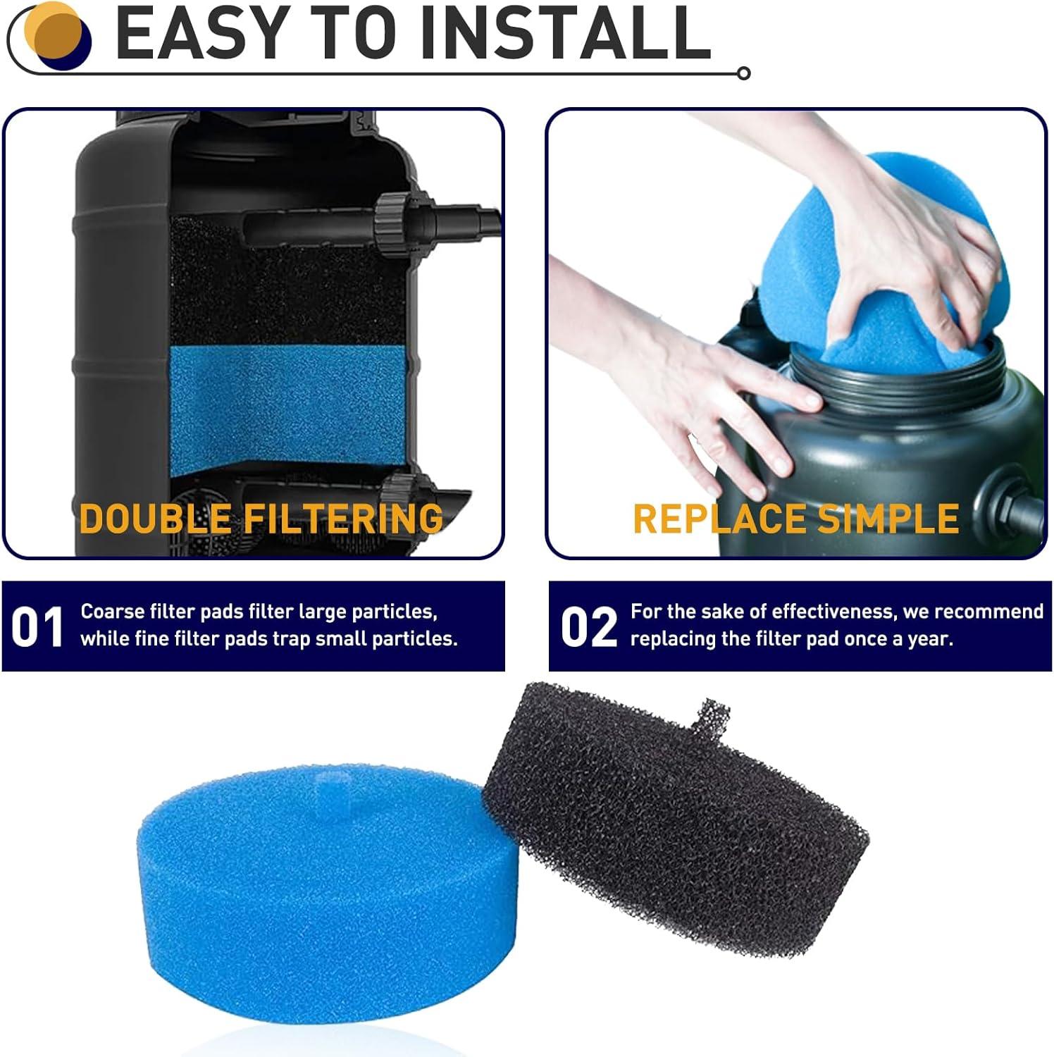 2 PCS Pond Filter Pads compatible with 871980012549 032264 Aquanique-Replacement Filter Pads for Qfp900 and Qfp1250Uv
