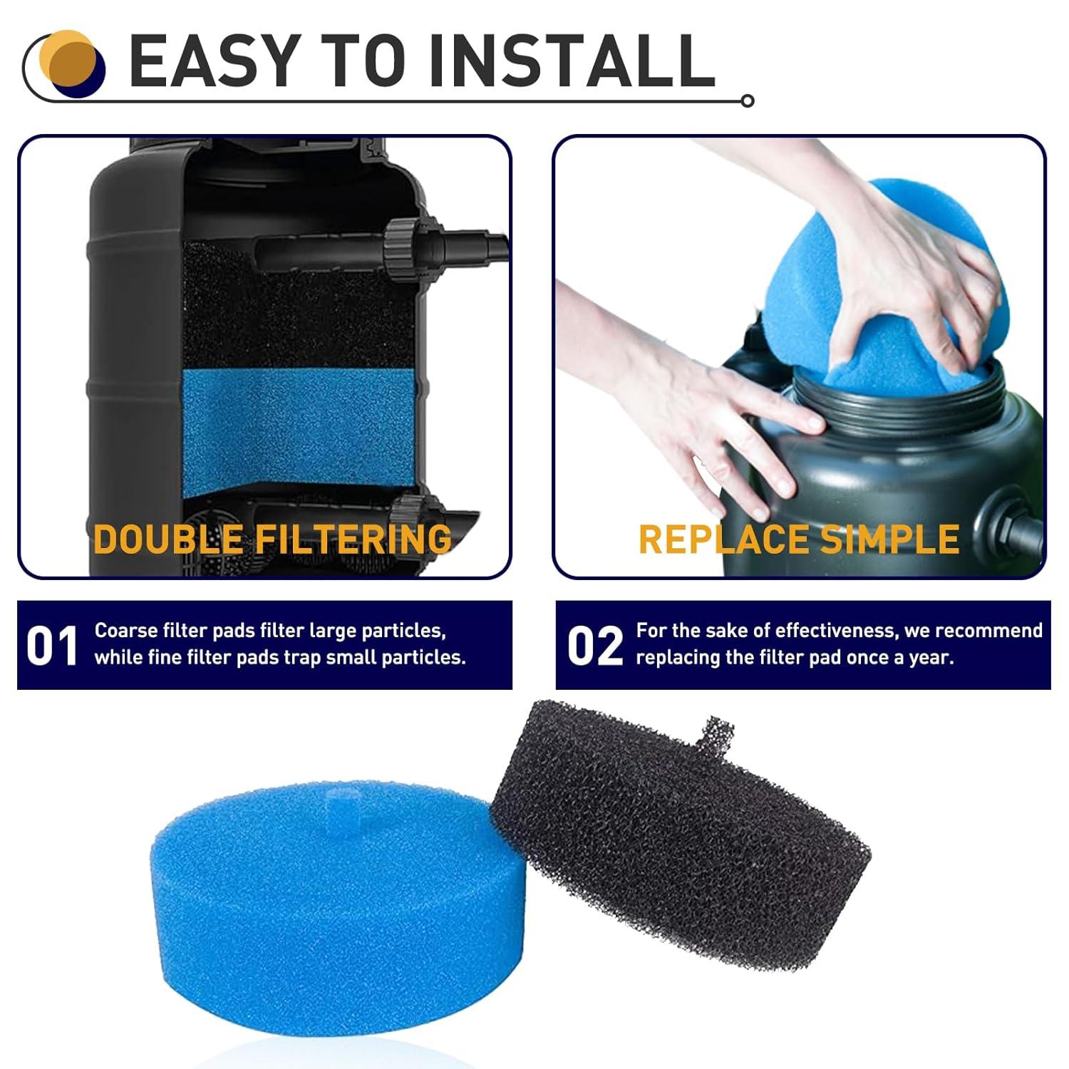 2 PCS Pond Filter Pads compatible with 871980012549 032264 Aquanique-Replacement Filter Pads for Qfp900 and Qfp1250Uv