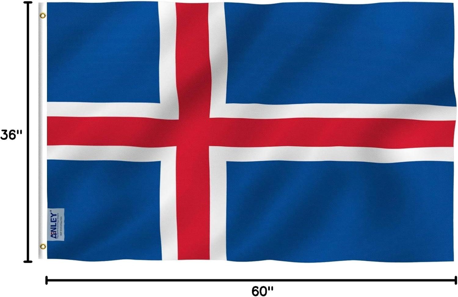 Iceland 3x5 Foot Polyester Flag with Brass Grommets