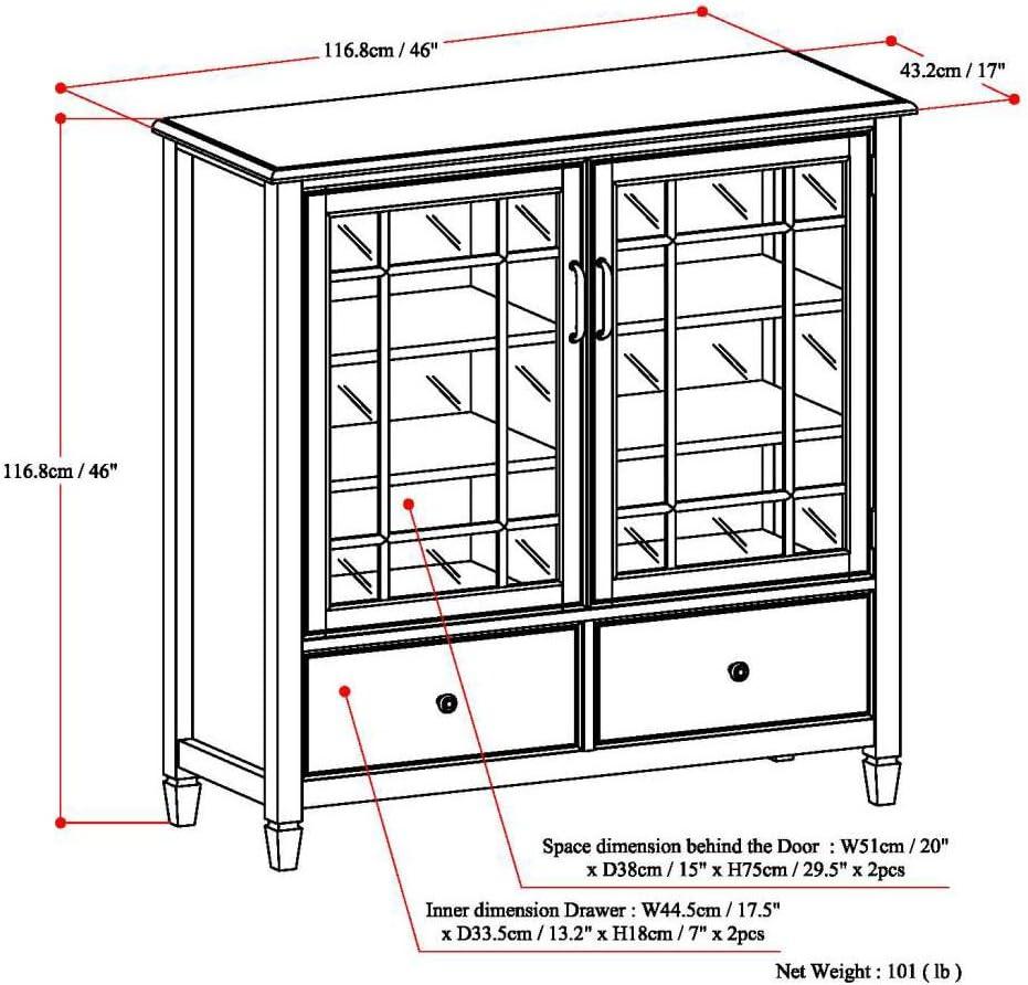 Connaught Dark Chestnut Brown Solid Pine Tall Storage Cabinet