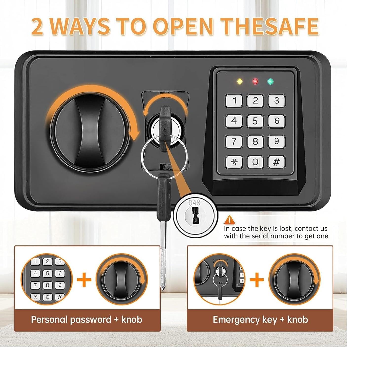 MASTER CRAFT WINDOW AND DOOR 3.0 Cubic Feet Fire Proof Safe Boxes For Home Use, Digital Home Security Safe Box With Electronic Keypad & Keys, Personal Safe For Firearm Medicine Money Documents Valuables