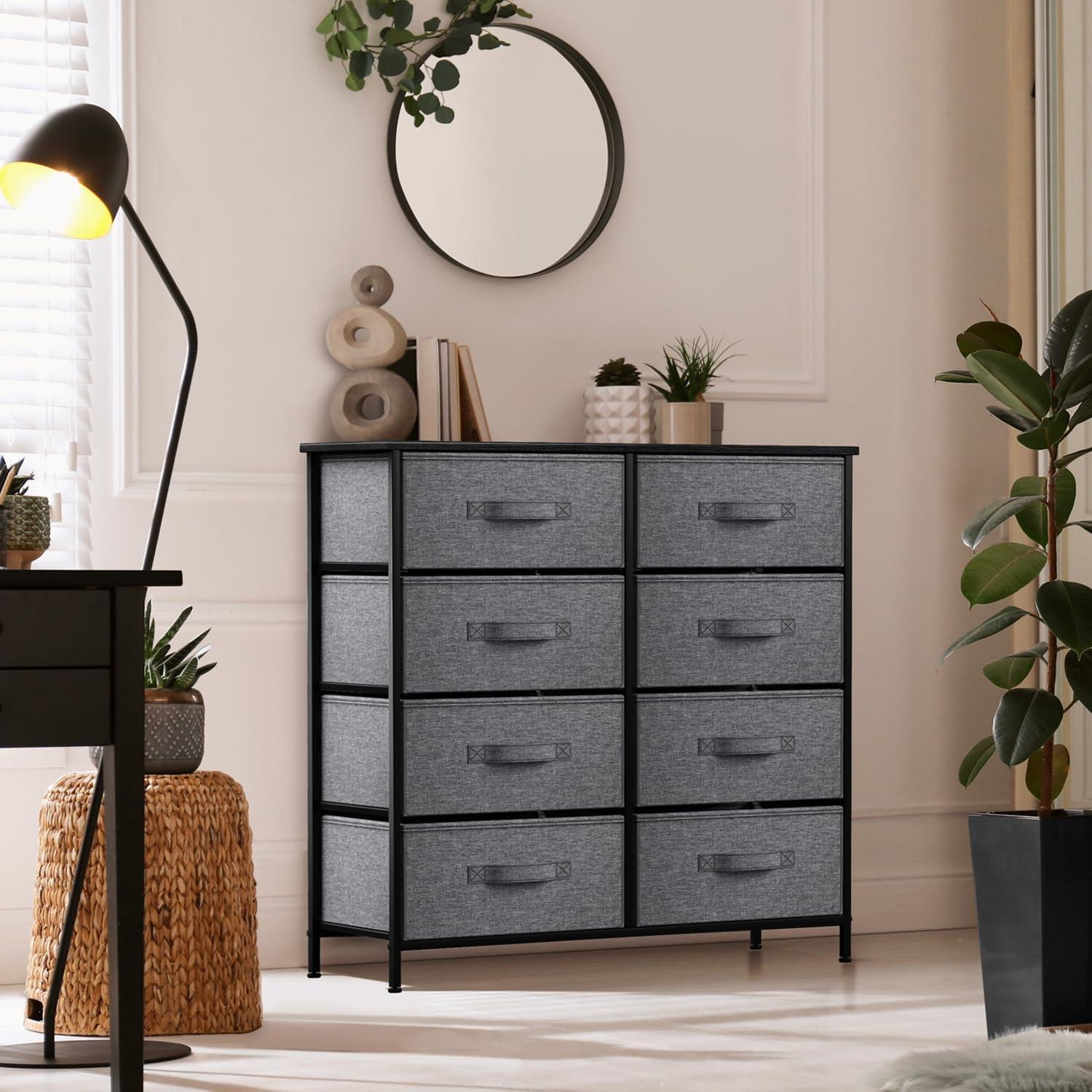 Sorbus Extra Wide Dresser Organizer With 8 Drawers - Black