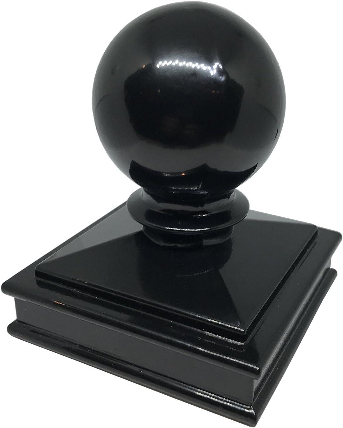 Black Aluminum 3" x 3" Ball Top Post Cap