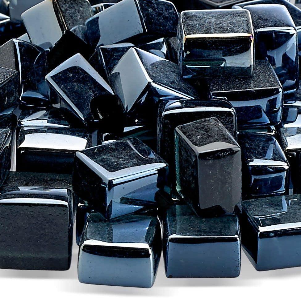 Black Reflective Glass Cubes for Fire Features, 10 lb Bag