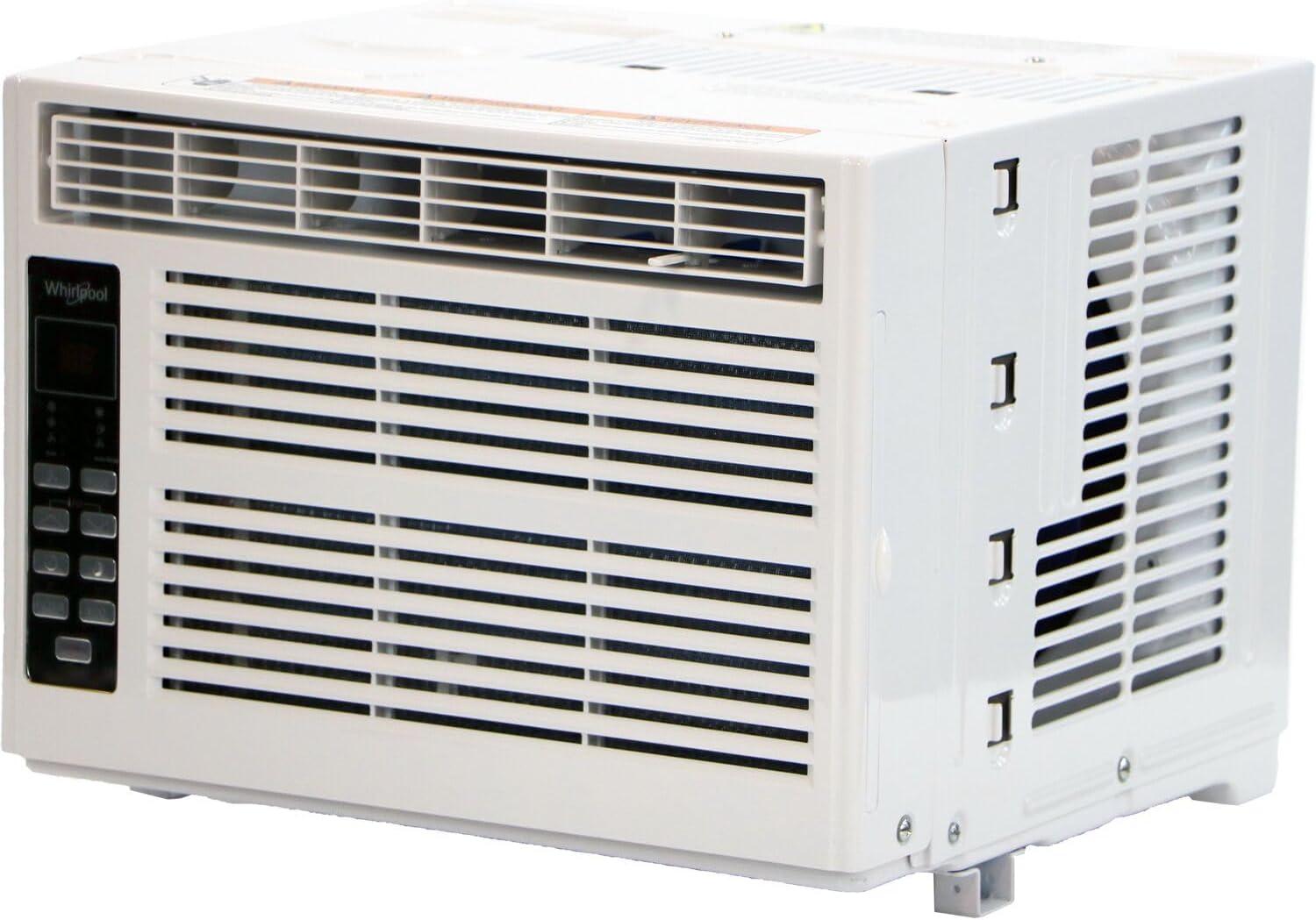 Whirlpool 6000 BTU 115V Window Mounted Air Conditioner and Dehumidifier: 3 Speeds, 8-Way Air Control, 200-500 sq. ft.