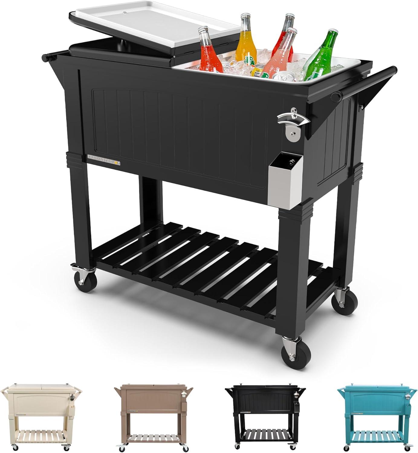 Permasteel Permasteel 80 Qt. Furniture Style Rolling Patio Cooler