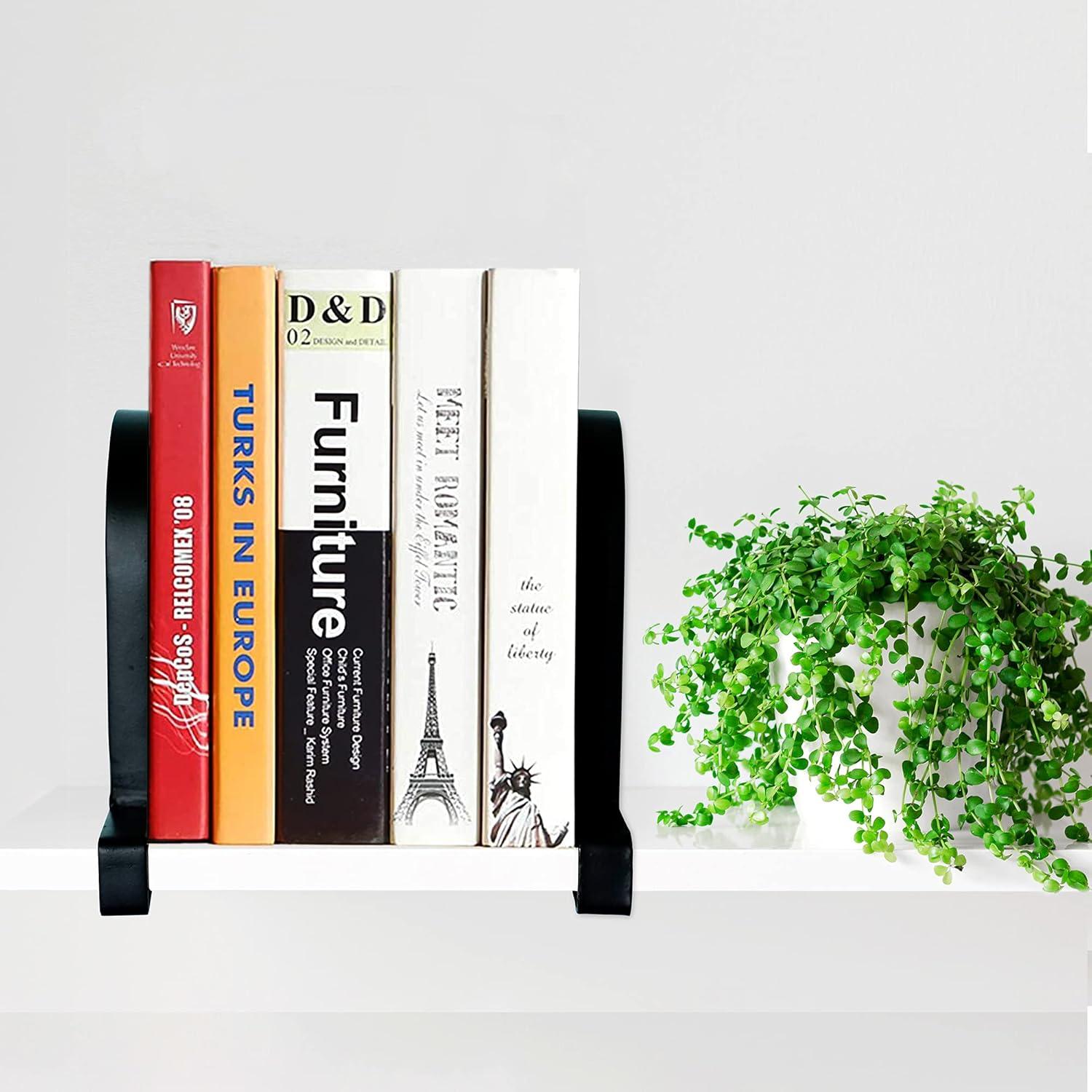 Clamped Bookends for Shelves: Heavy-Duty Book Ends Book Shelf Holders - Non-Skid Bookends Stoppers Supports for Office Study Room