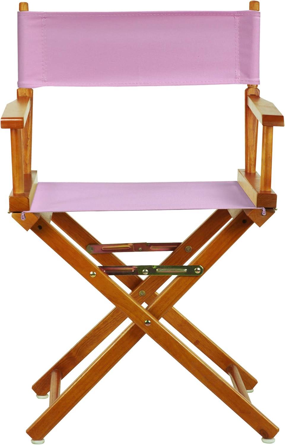 Honey Oak Frame 18" Director's Chair in Pink Canvas