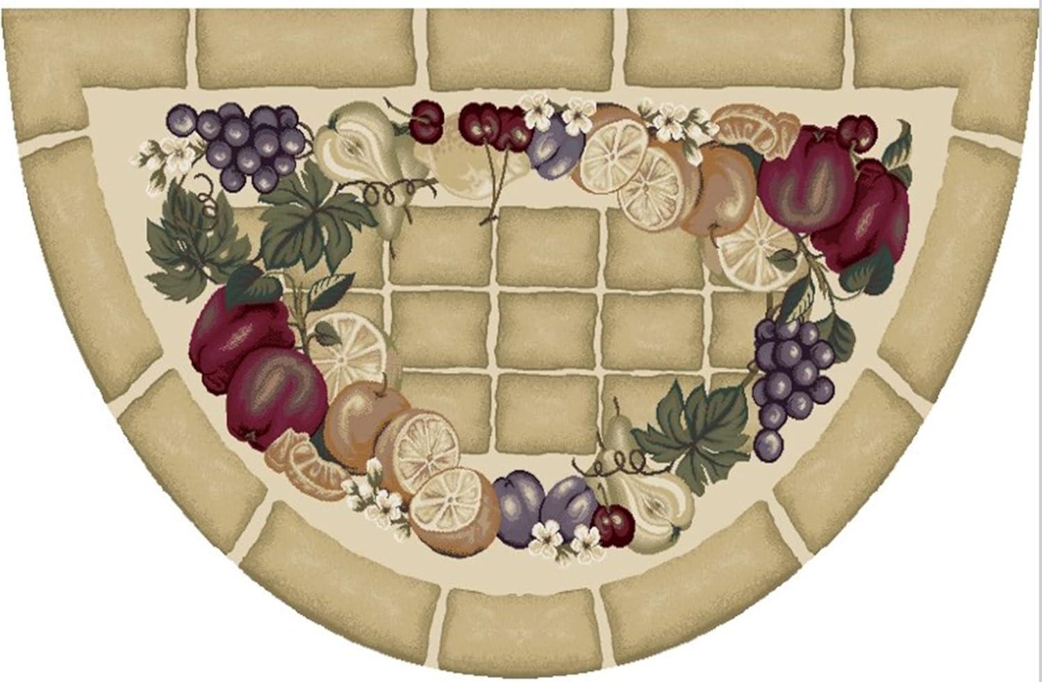 Mayberry Rug Acogedora Cabaña Fructífera Cosecha Alfombra Decorativa Lavable de Nailon 19"x31" - Beige