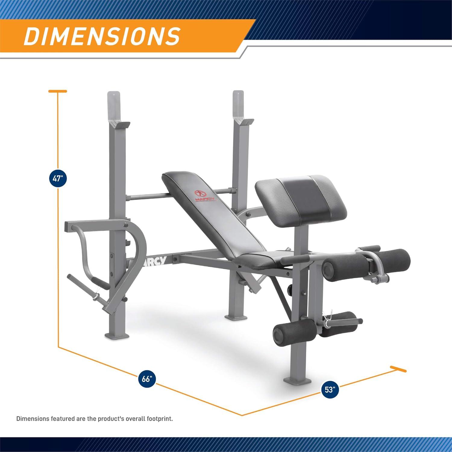 Marcy Adjustable Standard Weight Bench with Butterfly MD-389