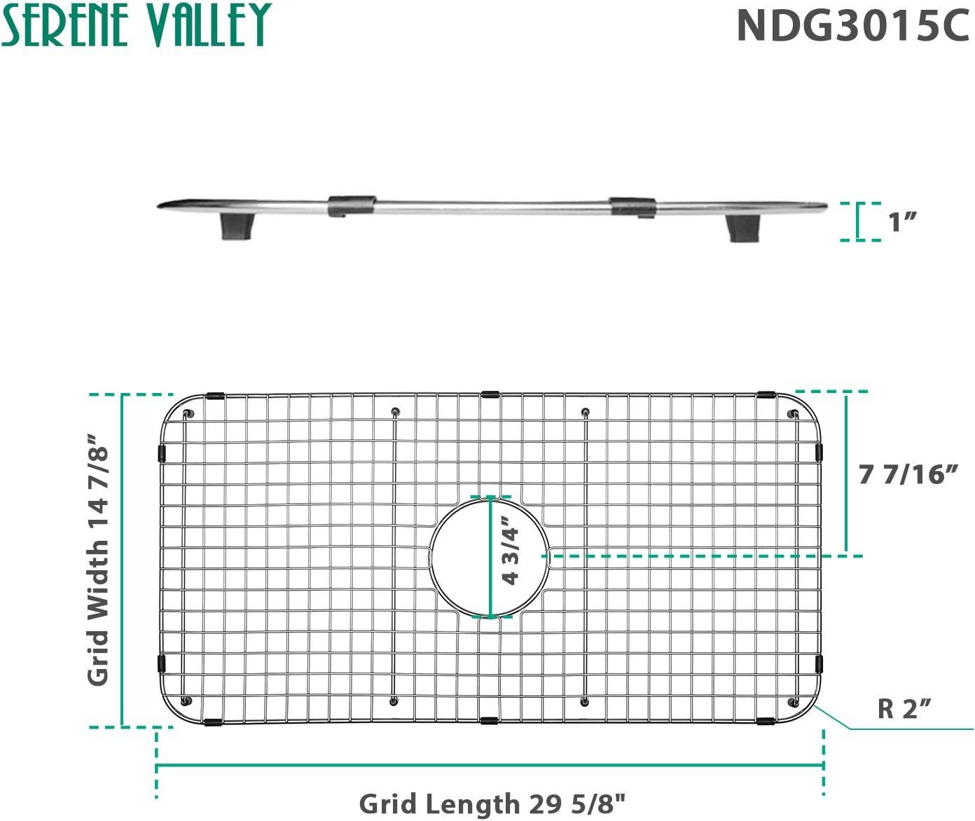 29.61-Inch x 14.88-Inch Stainless Steel Sink Grid with Center Drain