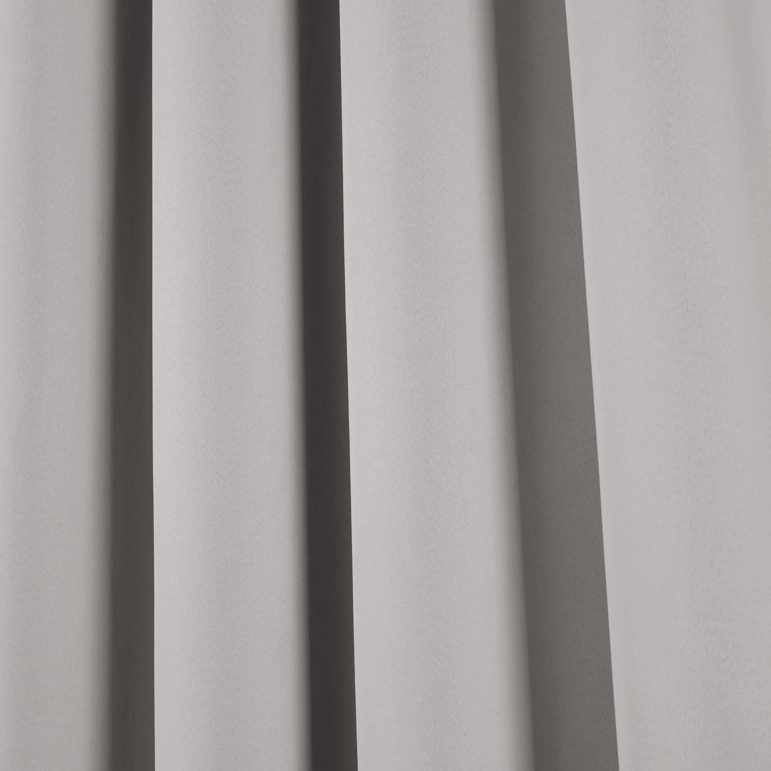 Lush Decor Insulated Grommet Blackout Window Curtain Panels, Pair, 52" W x 84" L, Gray - Classic Modern Design - Chic Window Decor - Long Curtains For Living Room, Bedroom, Or Dining Room