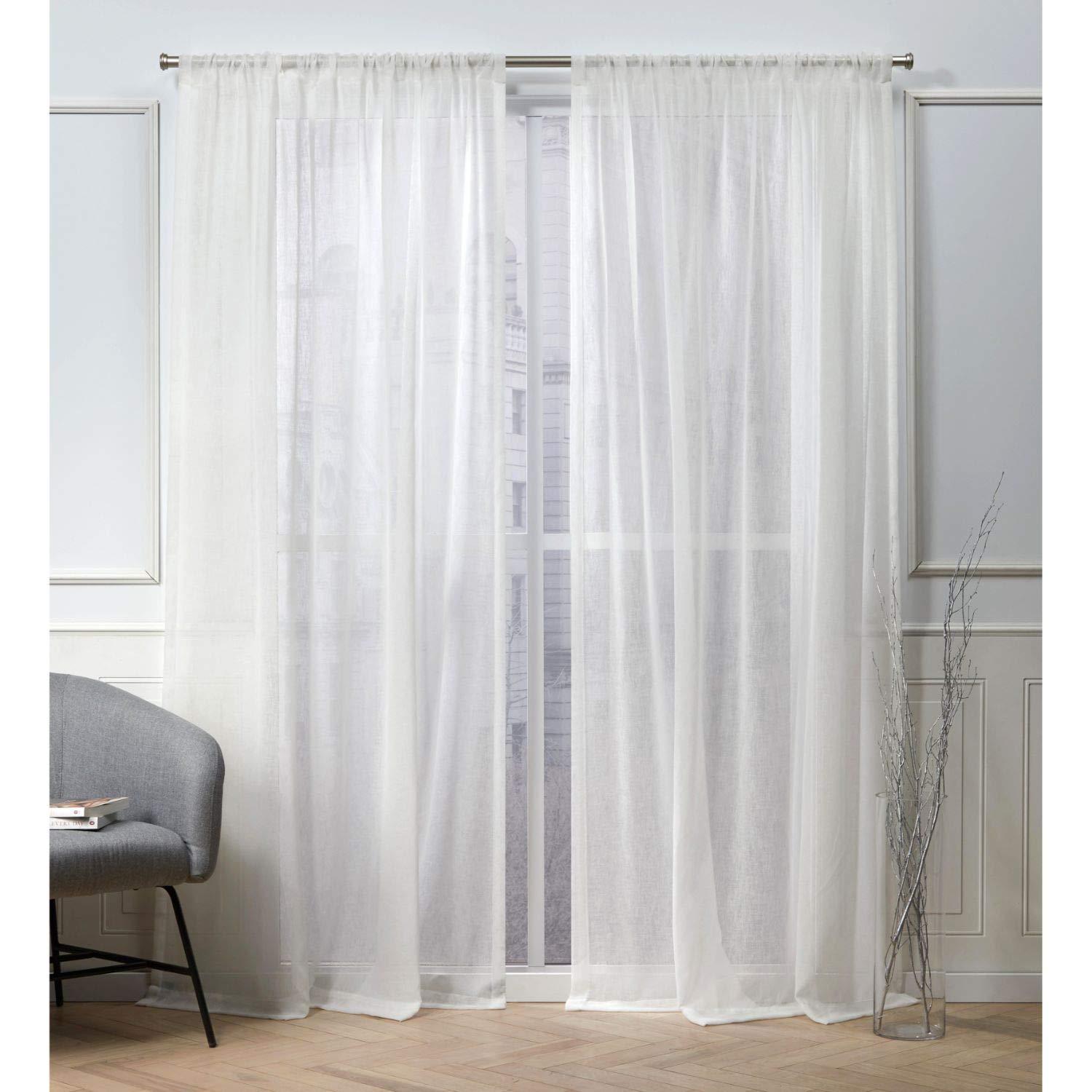 Nicole Miller Nicole Miller Belfry Sheer Rod Pocket Top Curtain Panel (Set of 2)