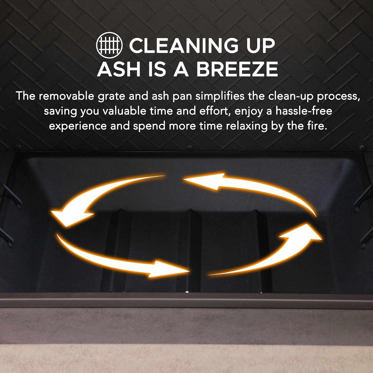 Matte Black Steel Wood-Burning Outdoor Fireplace with Chimney