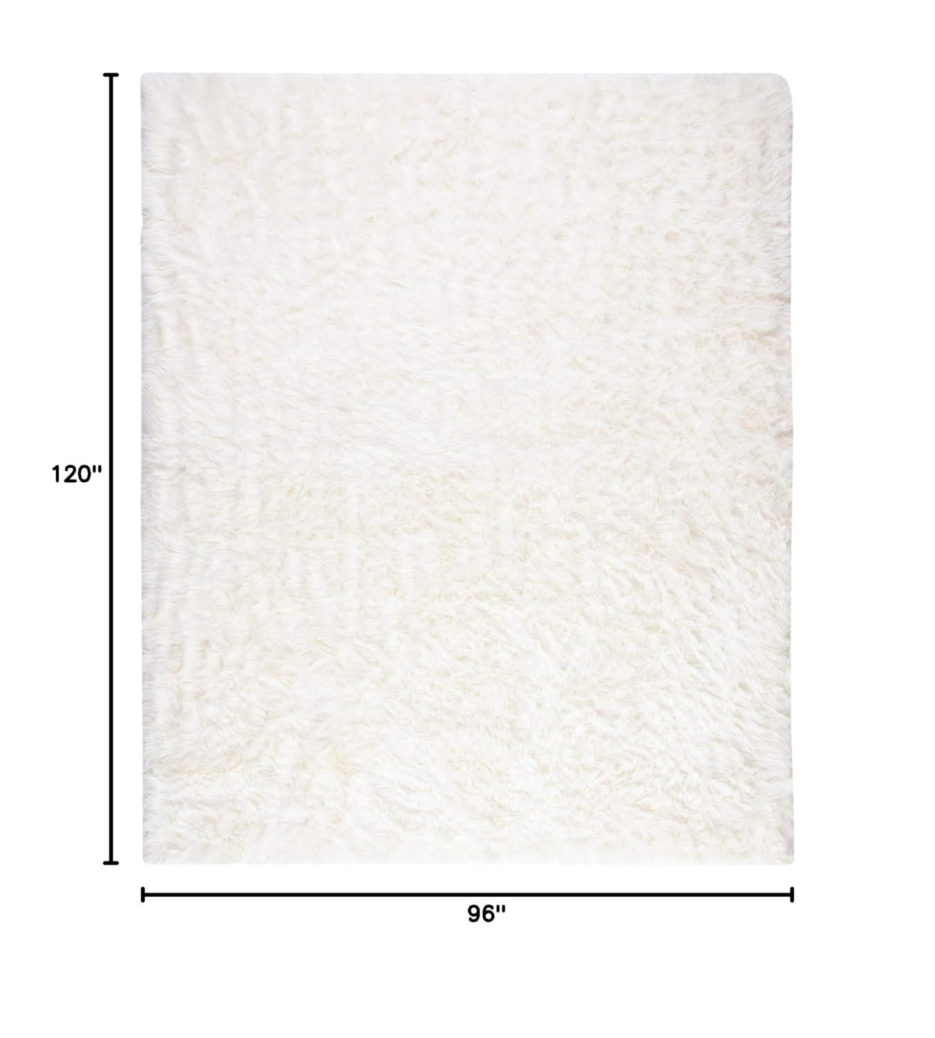 SAFAVIEH Faux Sheep Skin Vesna Solid Plush Area Rug, Ivory, 8' x 10'