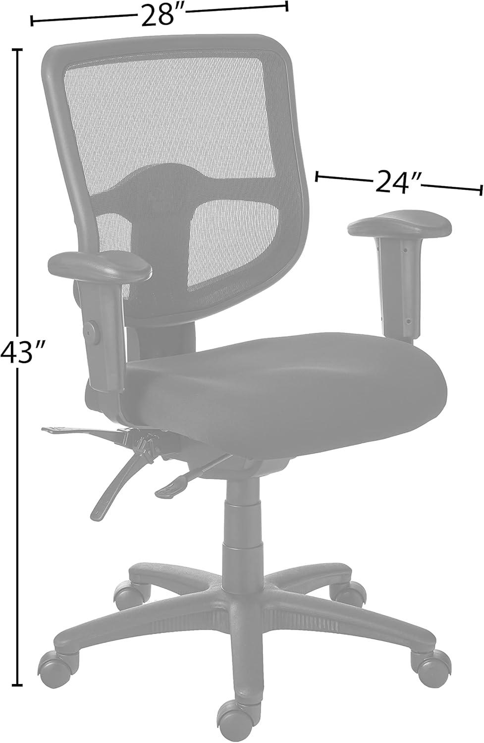 Ergonomic Black Mesh and Fabric Task Chair with Adjustable Arms