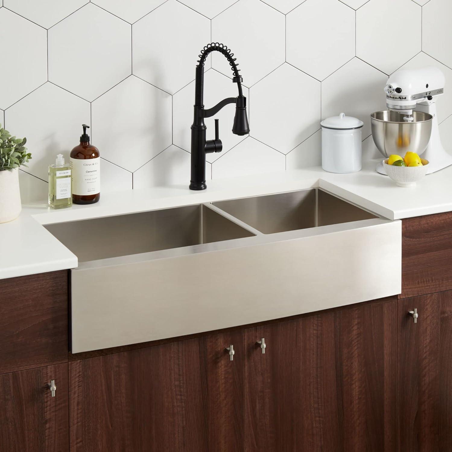 Fournier 42" L Double Basin Farmhouse / Apron Kitchen Sink