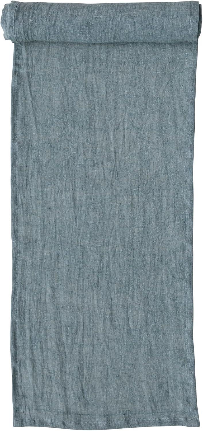 Mint Stonewashed Linen 108-Inch Table Runner