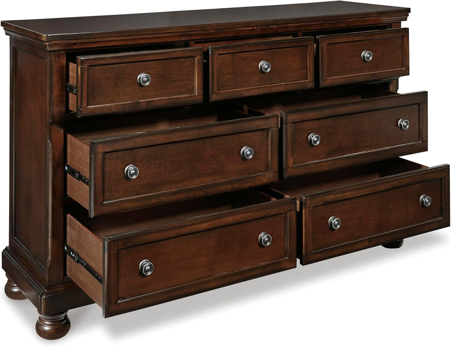 Ashley Furniture Flynnter 7 Drawer Dresser in Medium Brown