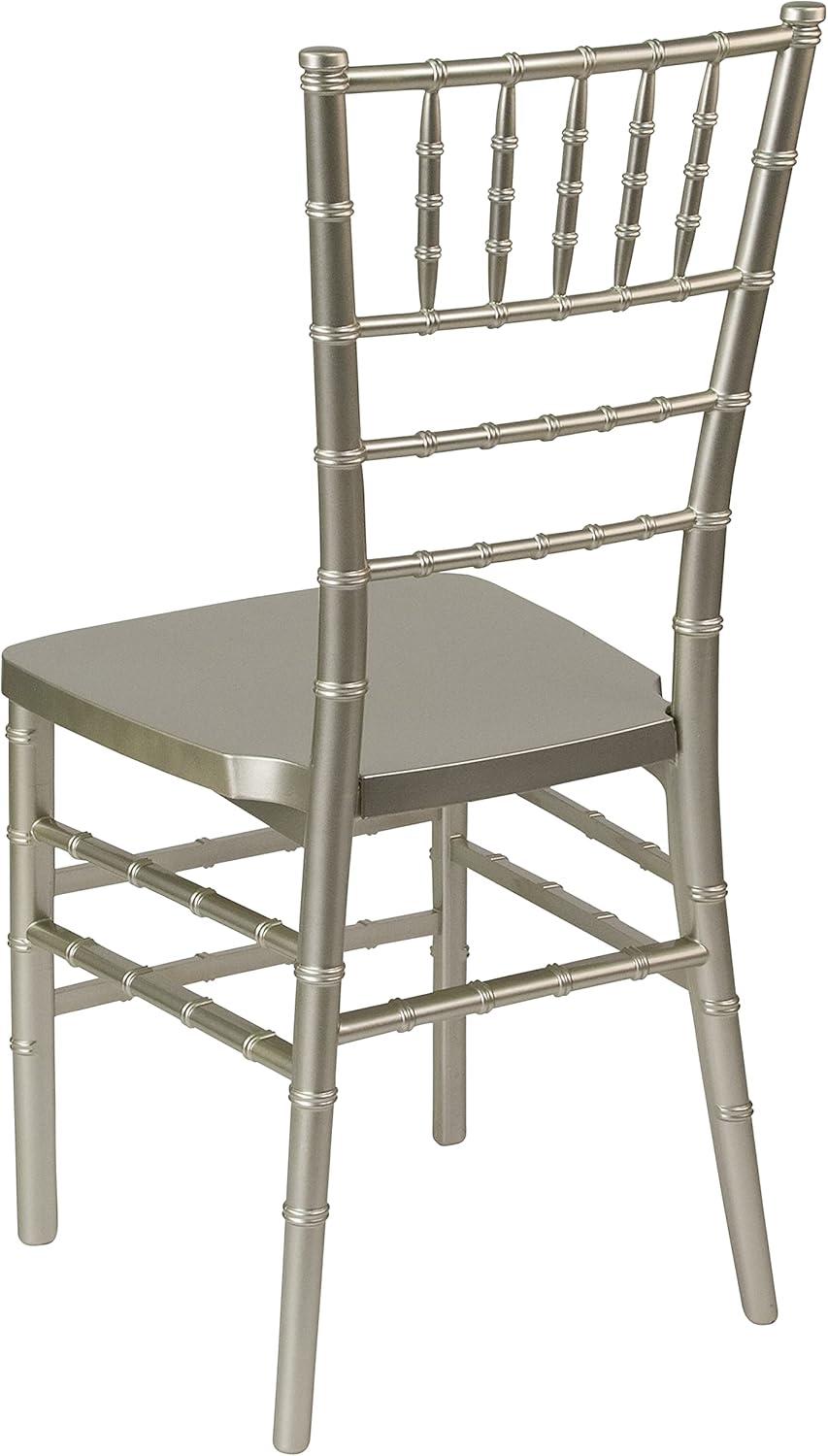 Silver Plastic Armless Chiavari Stacking Chair