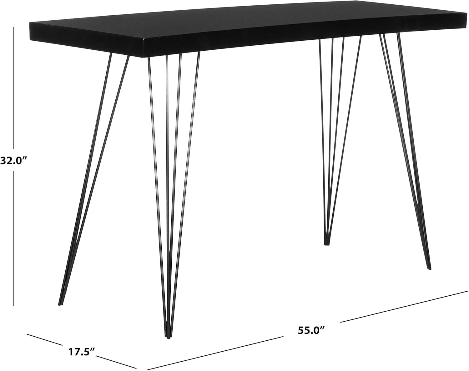 SAFAVIEH Wolcott Retro Mid-Century Lacquer Console Table, Black/Black