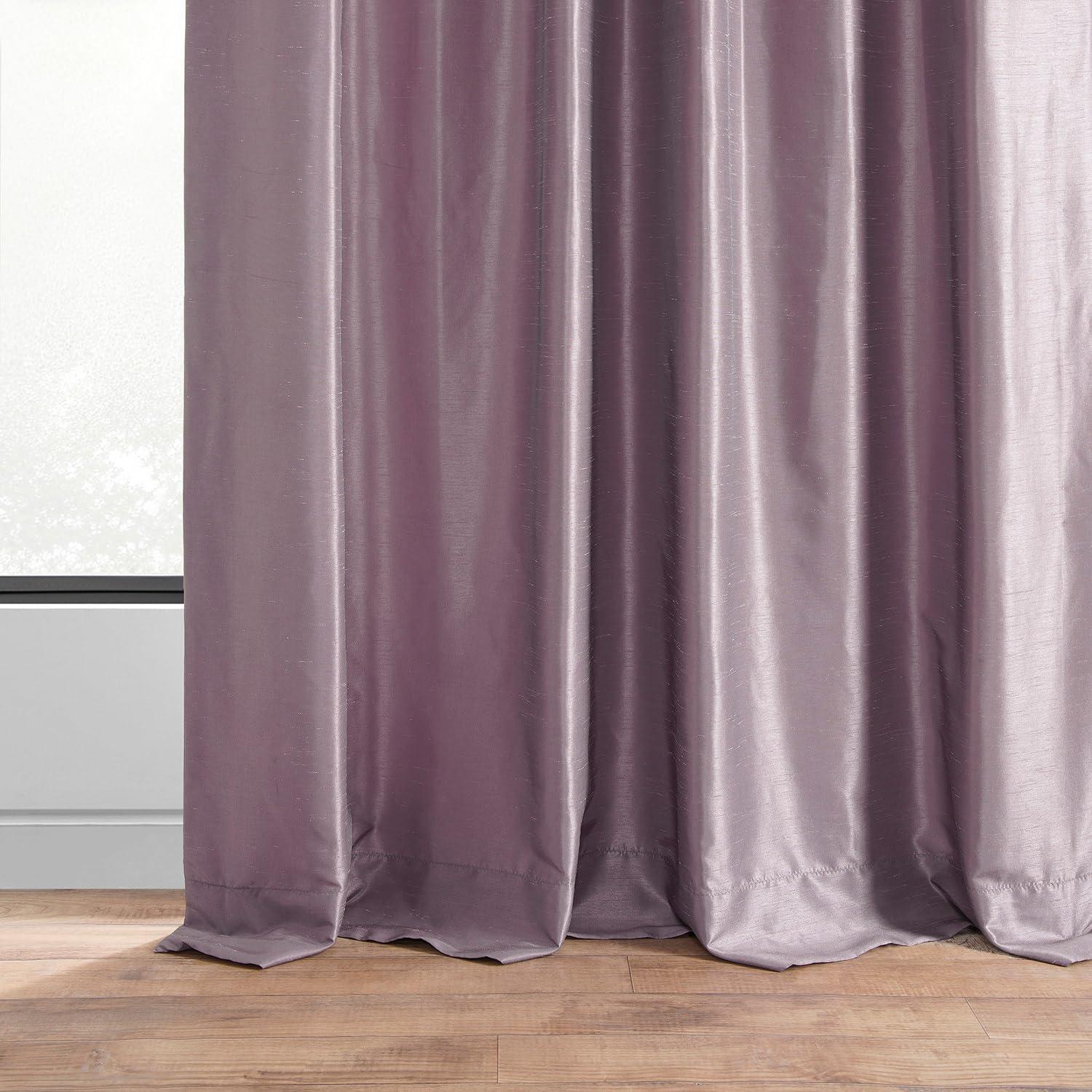 Rayne Vintage Textured Faux Dupioni Silk Room Darkening Curtains Window Single Curtain Panel