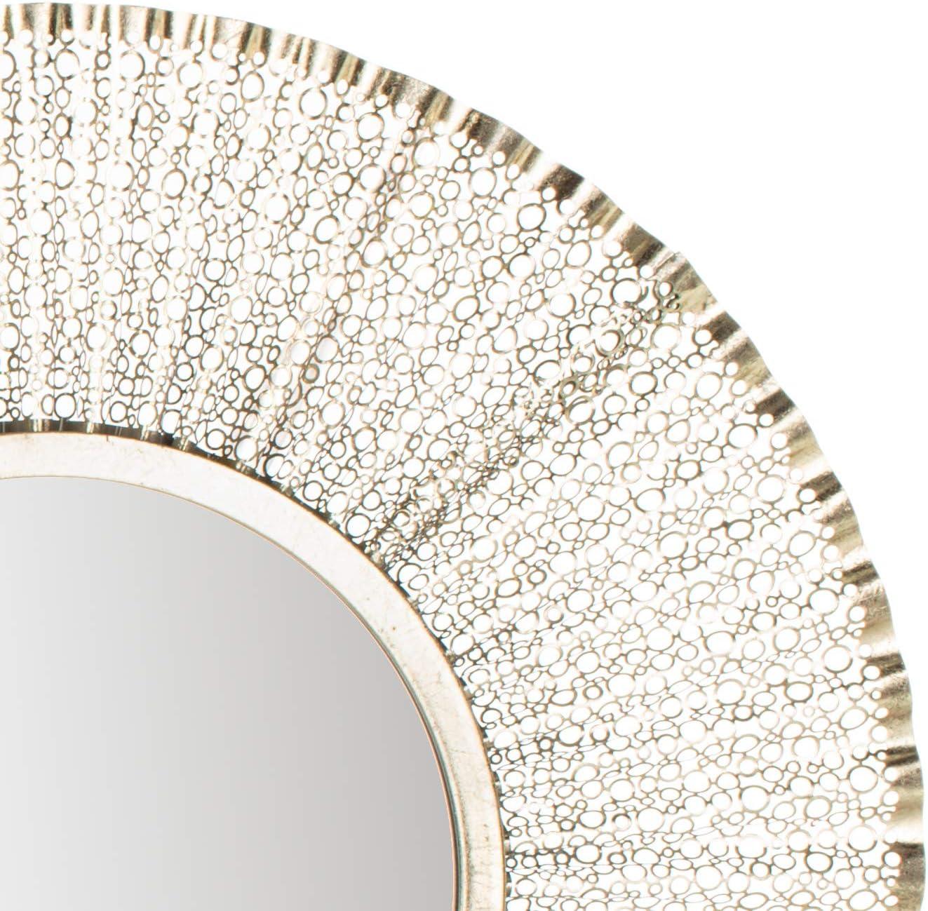 Foster 30.5" Round Silver and Gold Wood Mirror