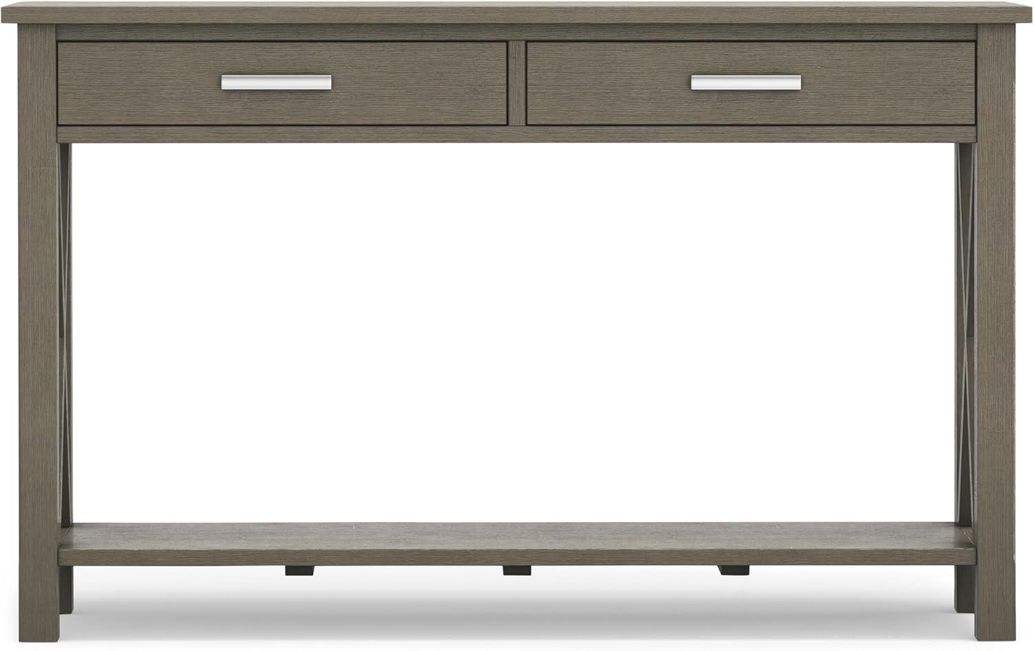 Contemporary Farmhouse Gray Wood Console Table with Storage