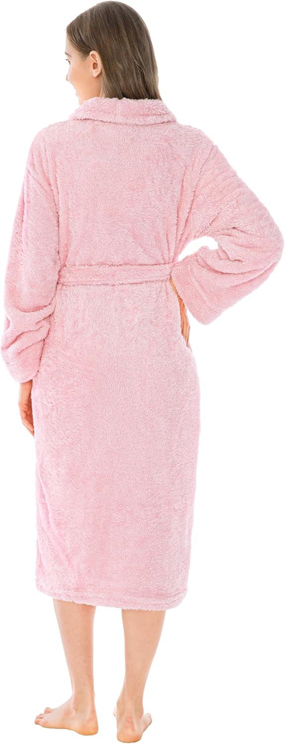 PAVILIA Premium Womens Plush Soft Robe Fluffy Warm, Fleece Faux Shearling Shaggy Bathrobe