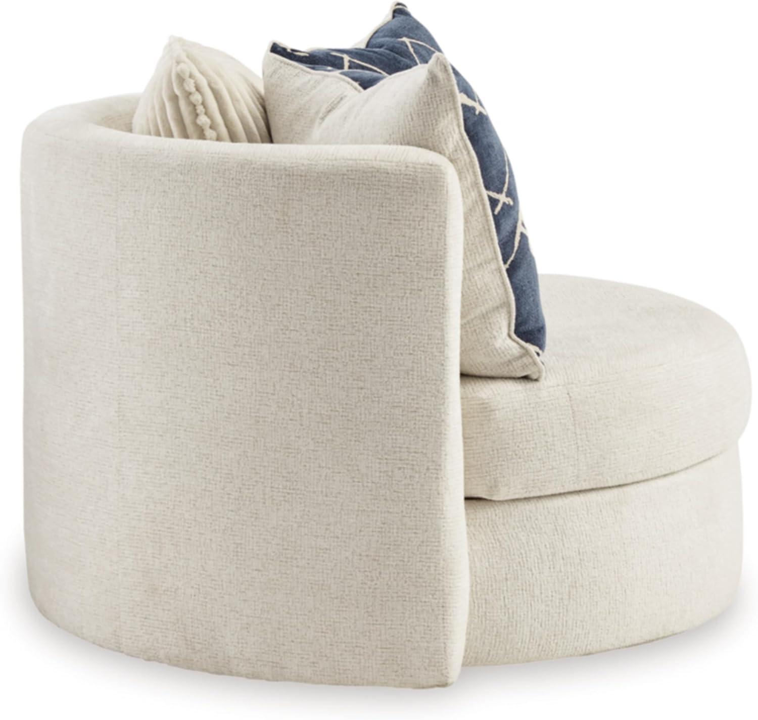 Ashley Furniture Padova Ivory Swivel Accent Chair