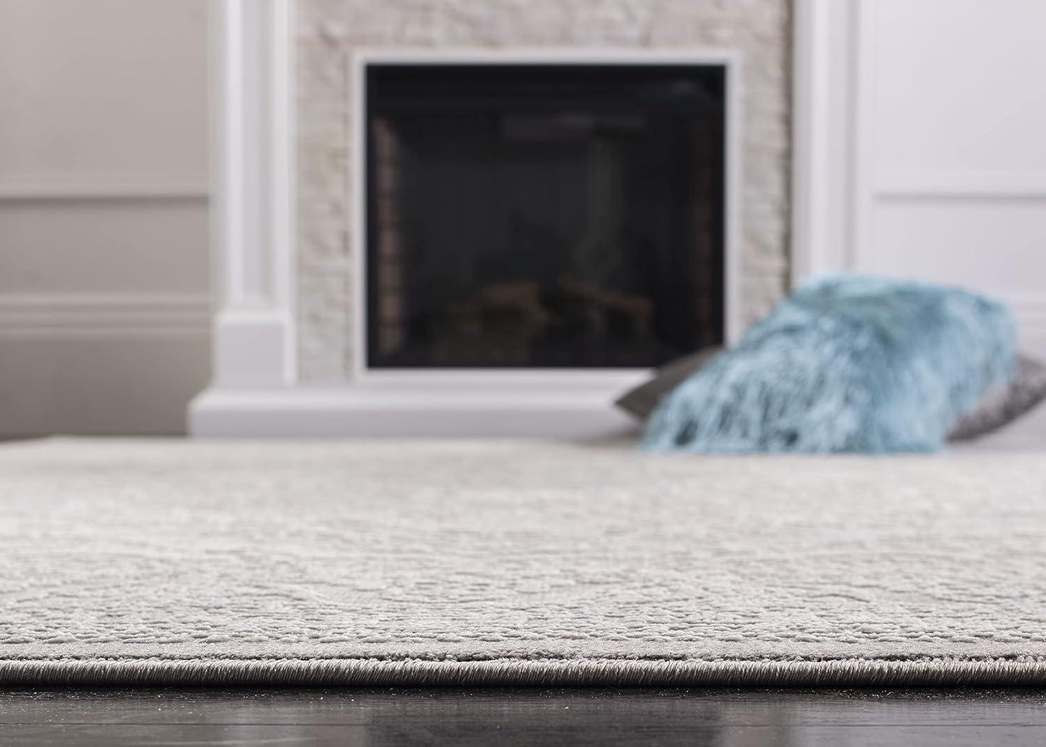 Reflection RFT668 Power Loomed Runner Rug - Light Grey/Cream - 2'3"x12' - Safavieh.