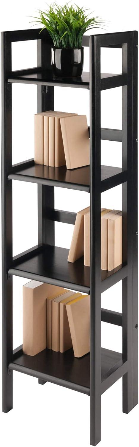 51.34" Black Solid Wood Folding Bookcase for Kids