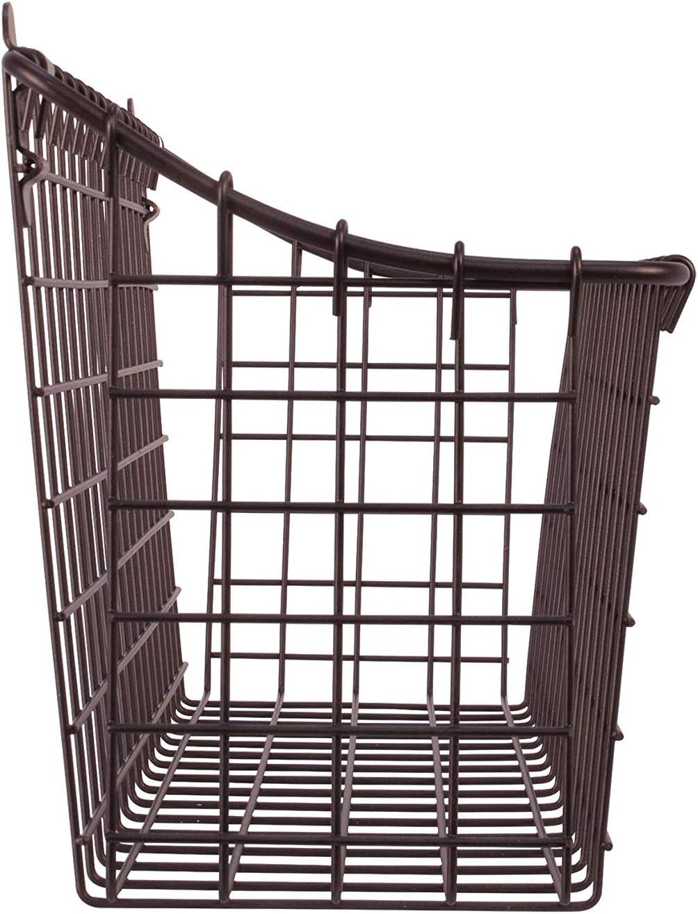 Spectrum Diversified Steel Wire Vintage Cabinet and Wall Mount Storage Basket, Large, Bronze