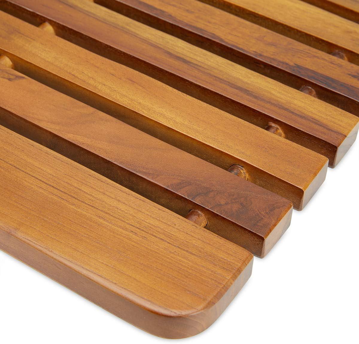 Indonesian Teak 24 Inch Non-Slip Shower Mat