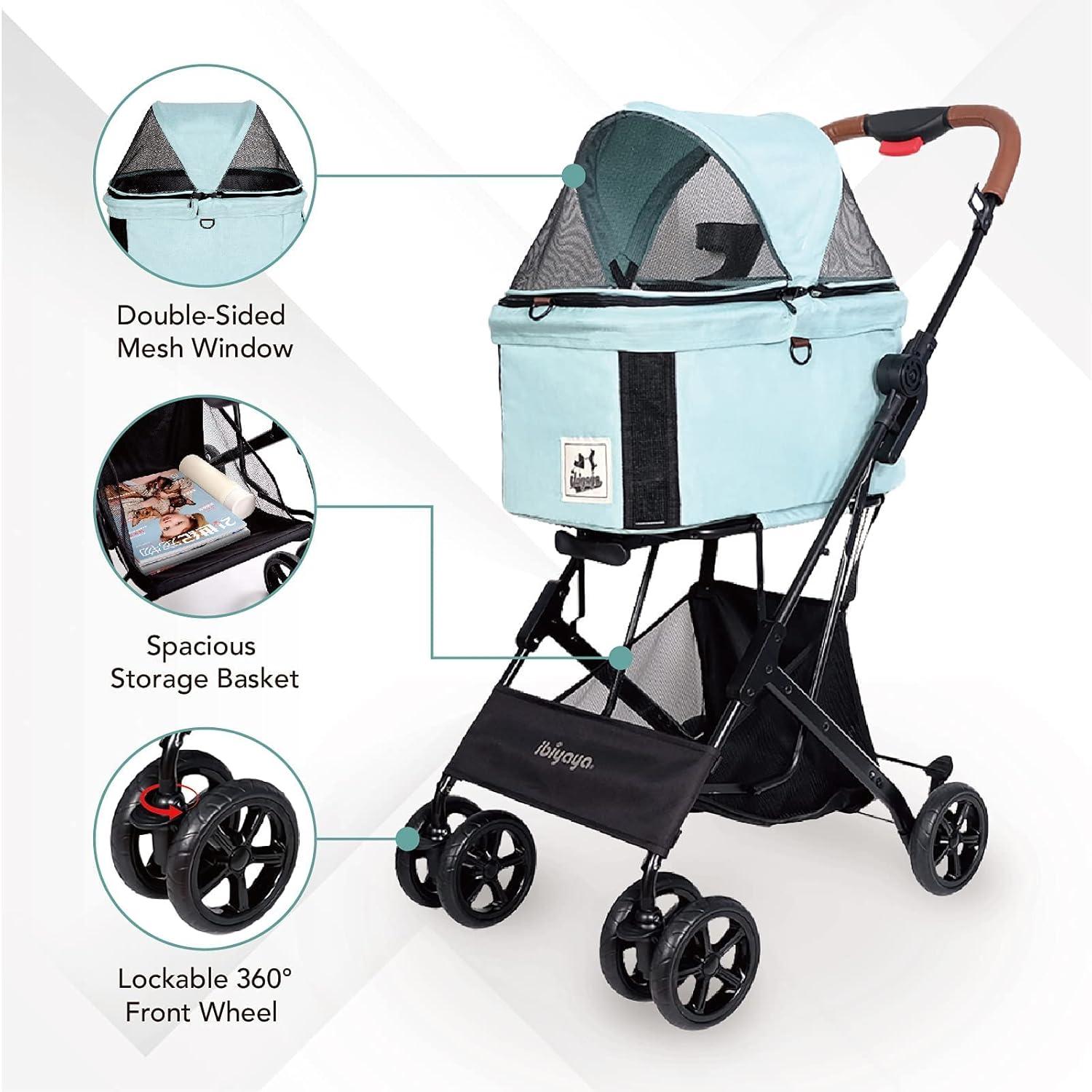 Spearmint Tri-Fold 3-in-1 Pet Stroller and Carrier