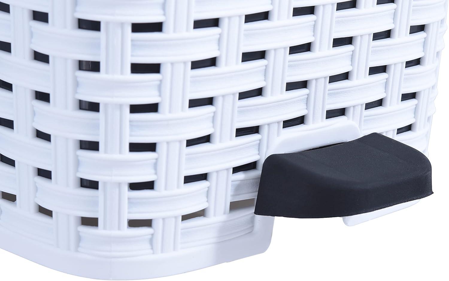 Wicker Rattan 1.6 Gallon Step On Trash Can