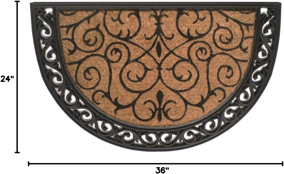 Home & More   Coir & Rubber Ornate Scroll Doormat