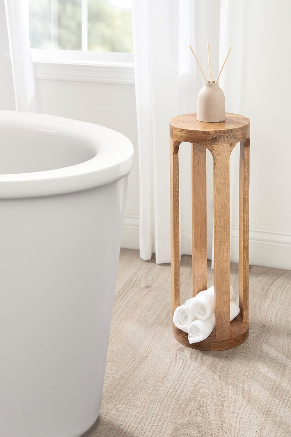 Kate and Laurel Dahl Round Wood Drink Table, 8x8x23, Natural