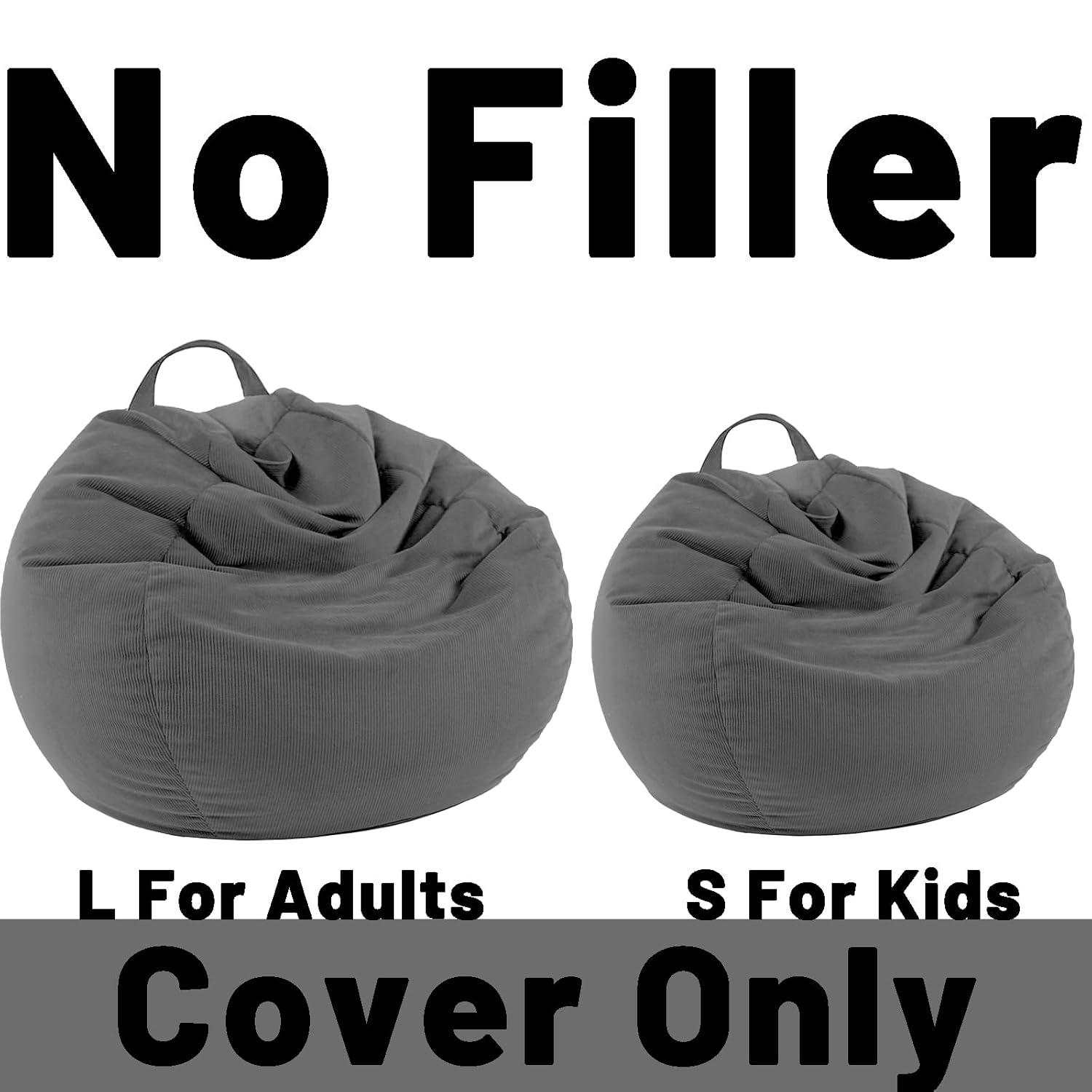 LPMOERA Stuffed Animal Storage Bean Bag Chair Cover (No Filler) for Kids and Adults.Pets Dogs/Cats Lazy Beds.Soft Premium Corduroy Stuffable Bean Bag for Organizing Children Plush Toys or Memory Foam