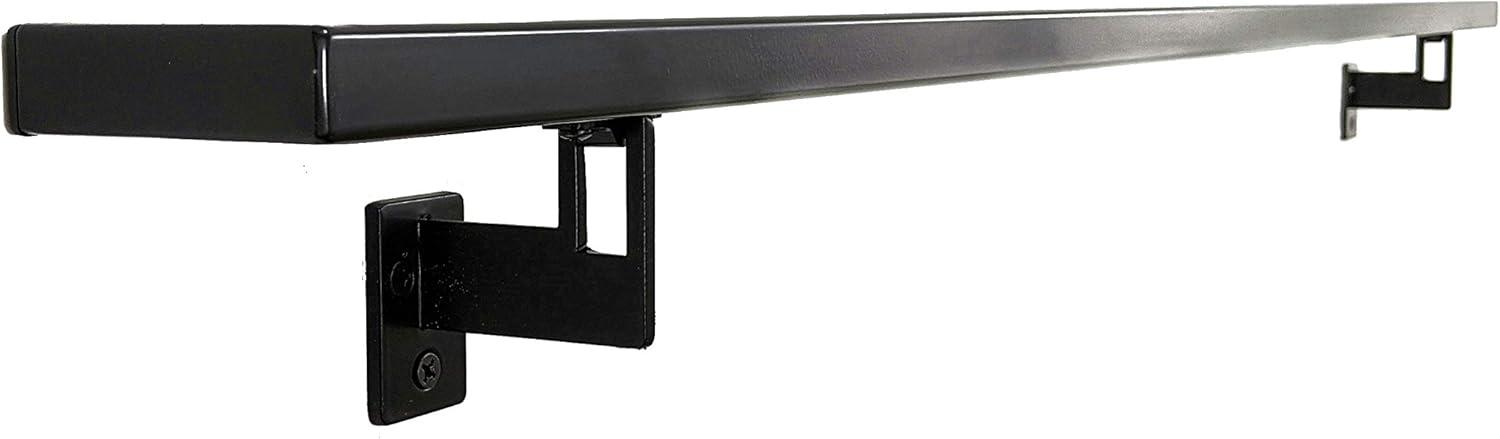 Modern Aluminum Handrail Grab Bar Kit, Adjustable Steel Brackets, Returns to Wall, Powder Coat