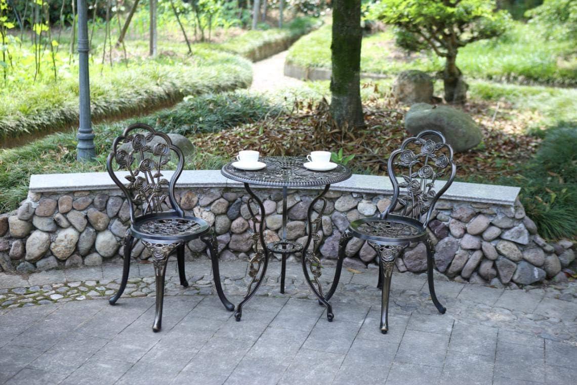 Antique Copper Cast Aluminum 3-Piece Bistro Set