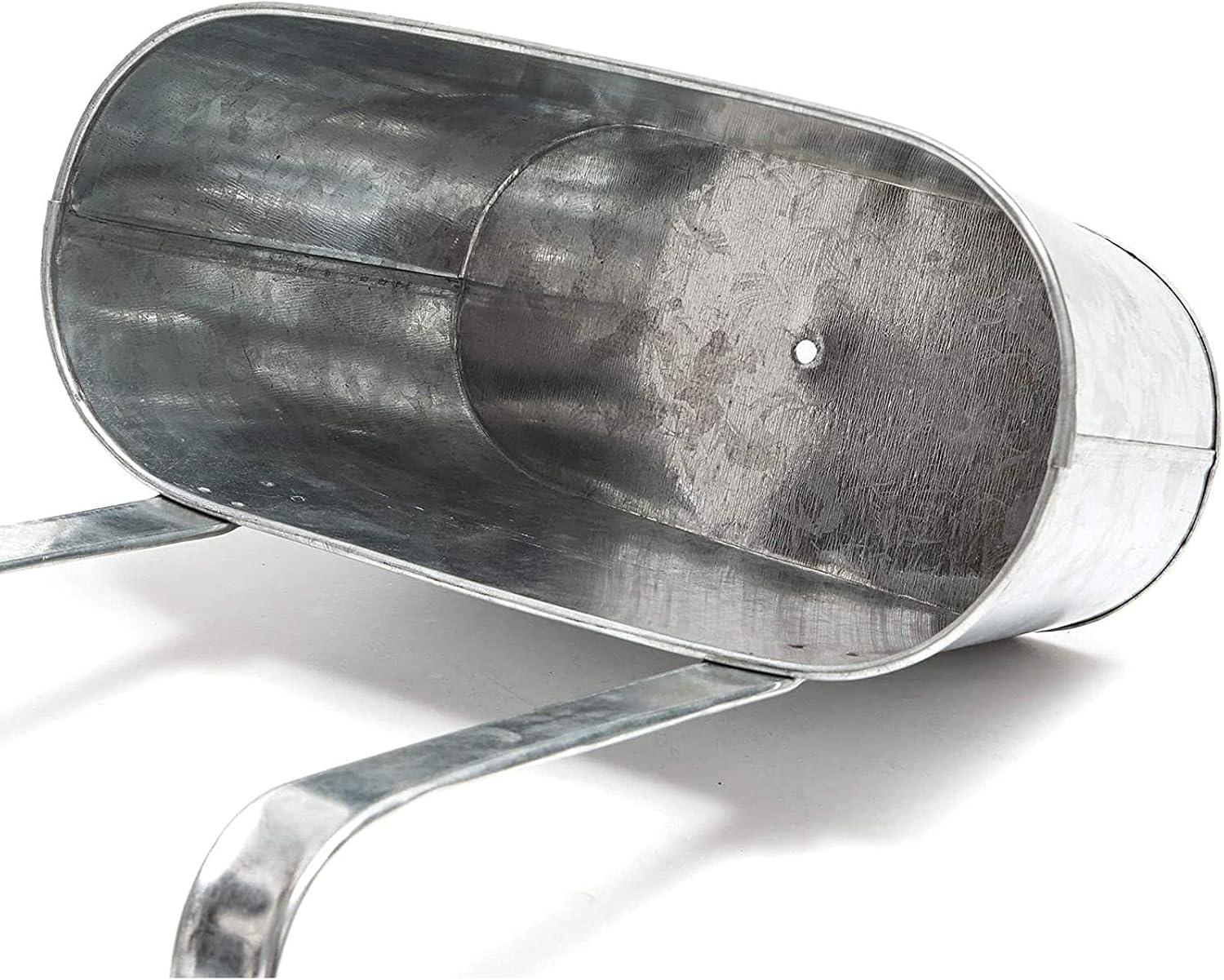 Juvale 2 Pack Galvanized Metal Hanging Bucket Planter Flower Pots for Railing, Fence, Balcony, Wall Decor, and Garden, 5 x 4.5 x 10 In