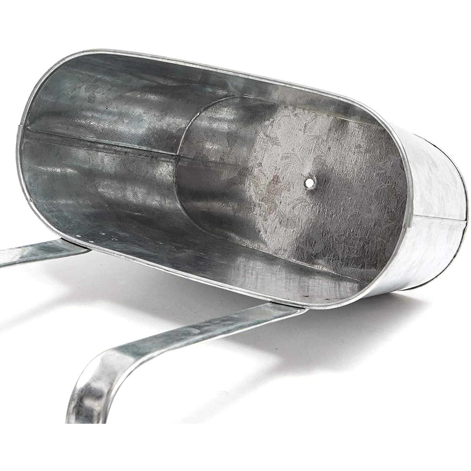 Juvale 2 Pack Galvanized Metal Hanging Bucket Planter Flower Pots for Railing, Fence, Balcony, Wall Decor, and Garden, 5 x 4.5 x 10 In