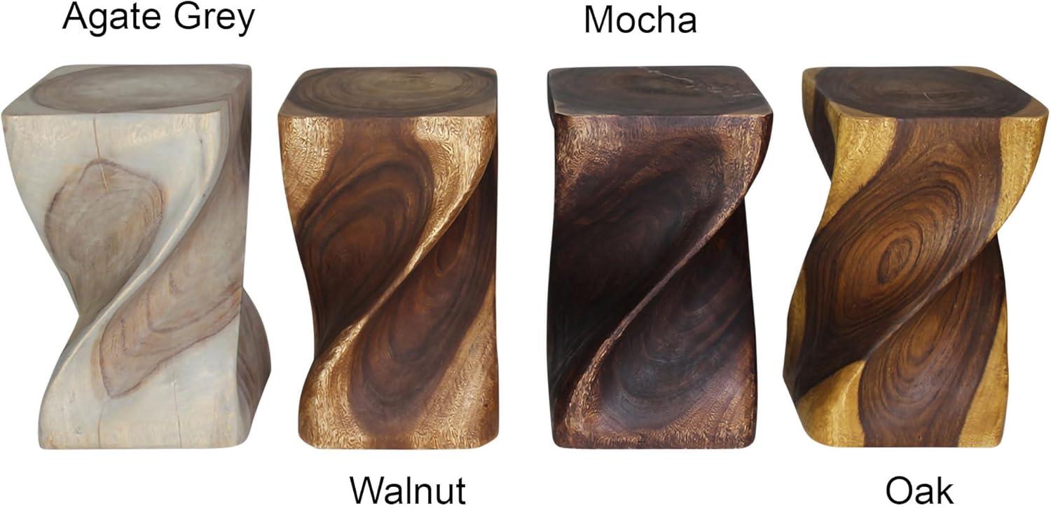 Haussmann® Original Wood Twist Stool 14 X 14 X 20 In High Walnut Oil