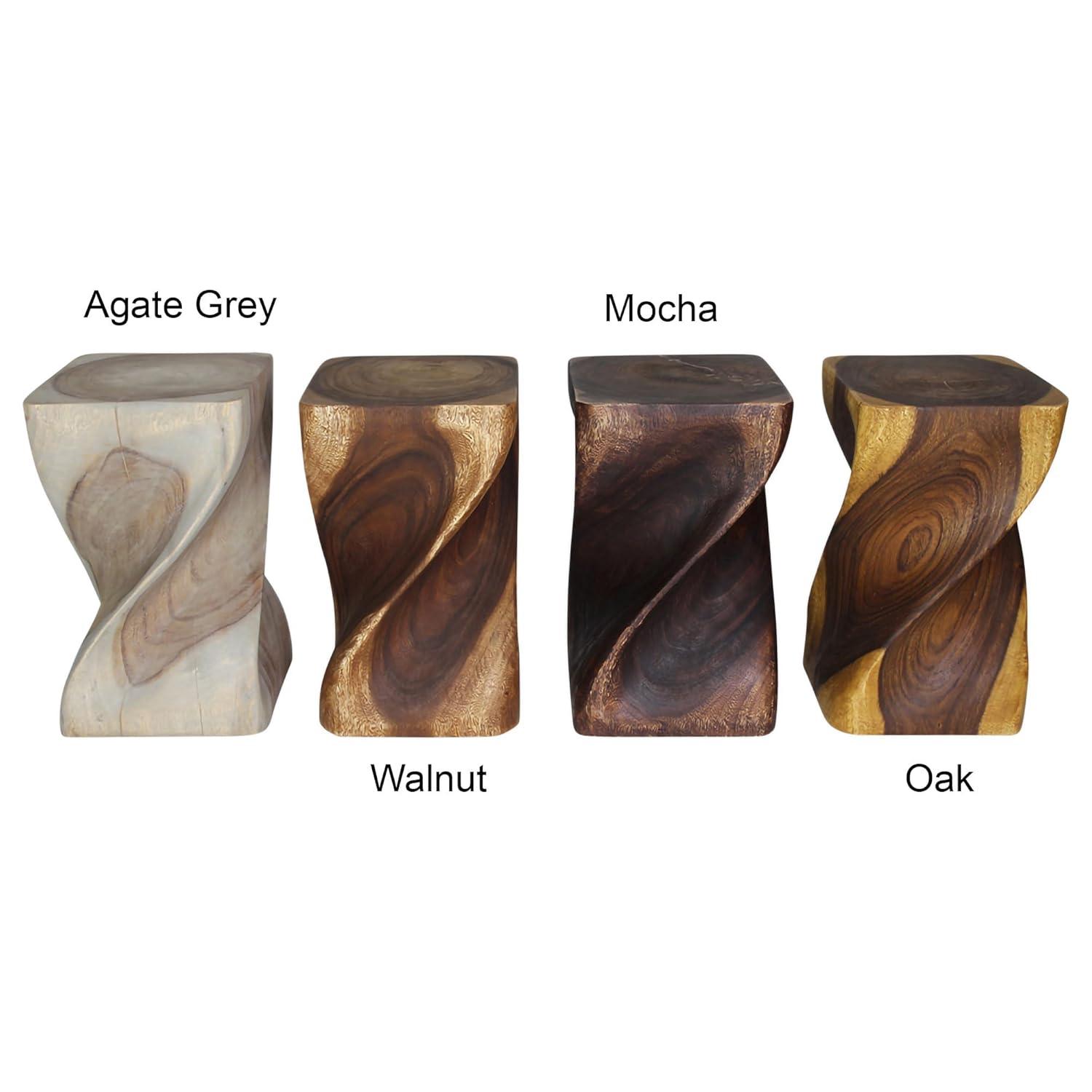 Haussmann® Original Wood Twist Stool 14 X 14 X 20 In High Walnut Oil
