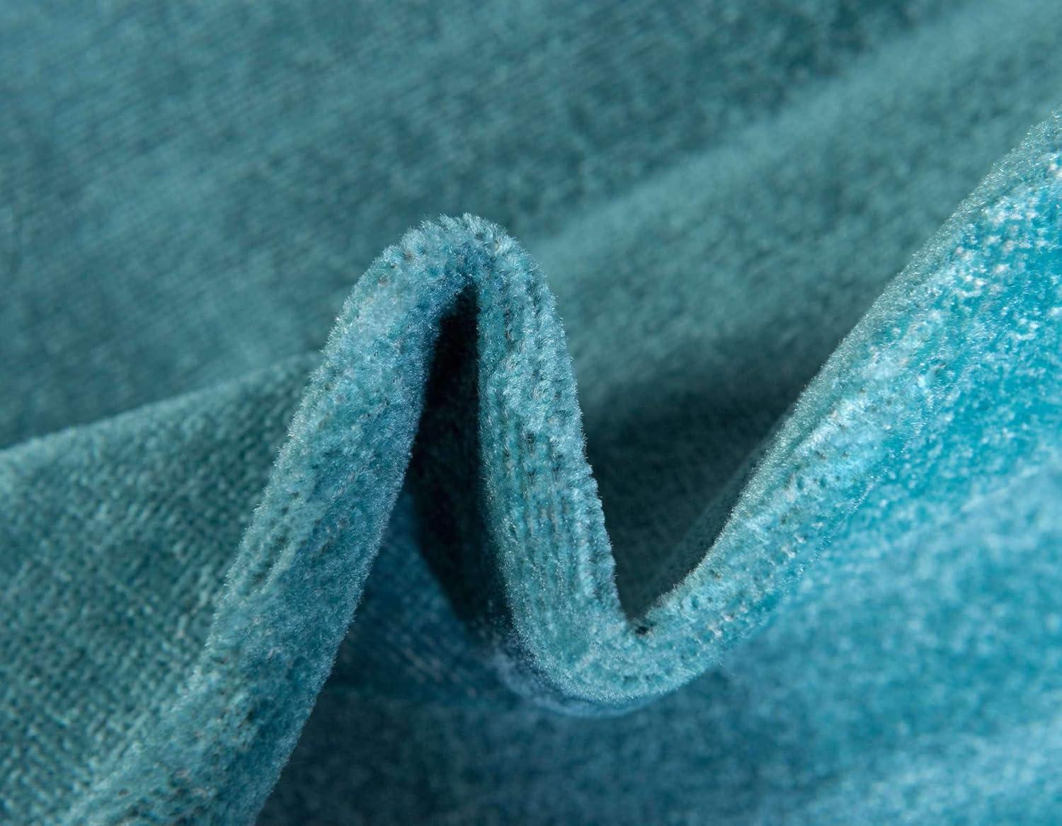 Unique Loom Williamsburg Collection Area Rug - Solid (9'  x 12' 2" Rectangle Turquoise/Teal)