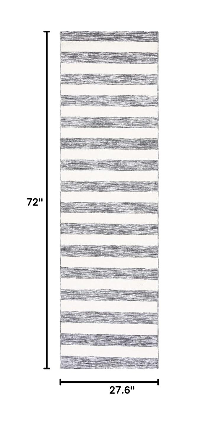 Easy Care ECR115 Power Loomed Machine Washable Indoor Runner - Dark Grey/Ivory - 2'3"x6' - Safavieh