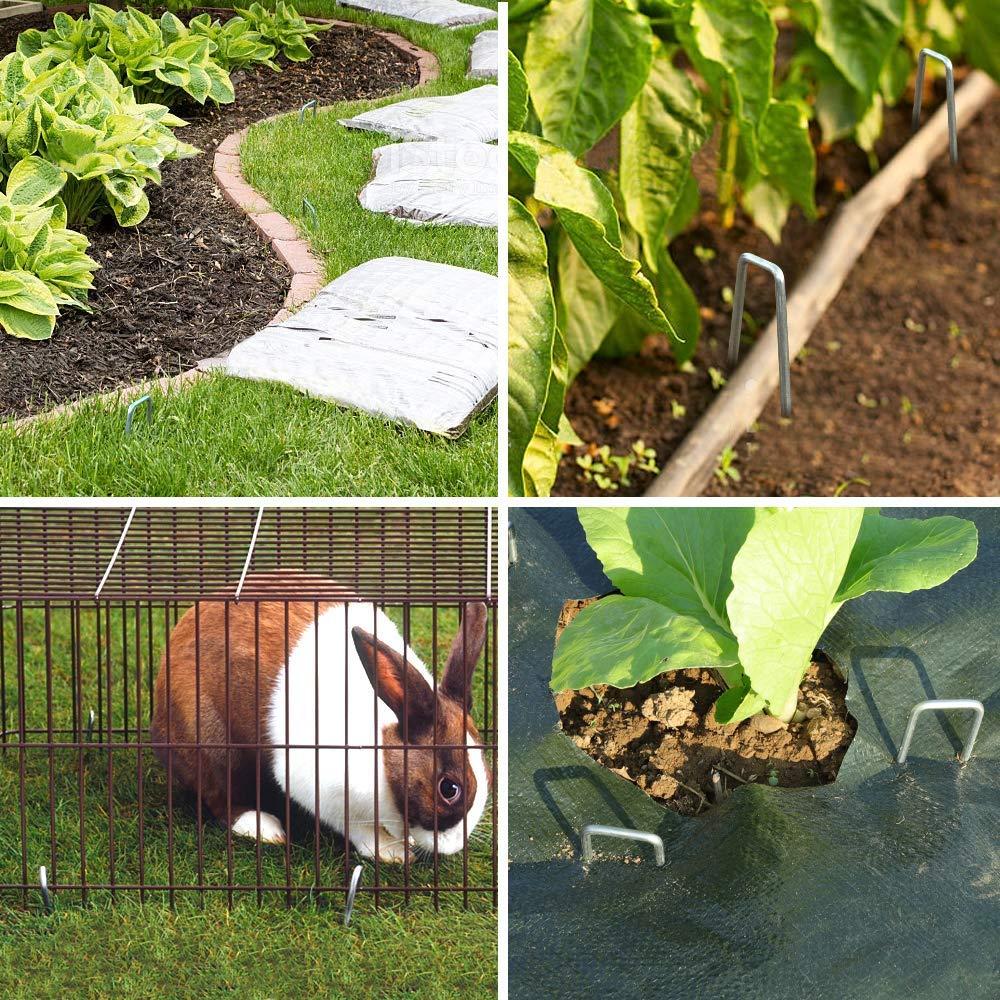 Landscape Staples Galvanized Garden Stakes Landscaping Fabric SOD Pins 12 INCH 50 Pack